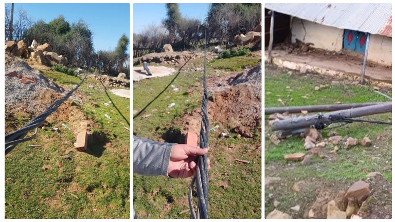 تساقط الأعمدة الكهربائية بجماعة بني جرفط إقليم العرائش… خطر يهدد الساكنة