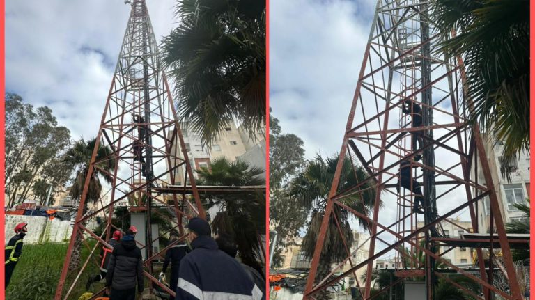 طنجة.. مشاكل أسرية تقف وراء تهديد شخص بالانتحار من أعلى برج اتصالات بكزناية