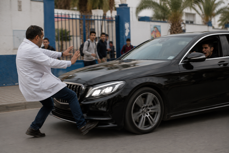 تلميذ يحاول دهس أستاذ بعدما منعه من الغش في امتحان البكالوريا بمرتيل