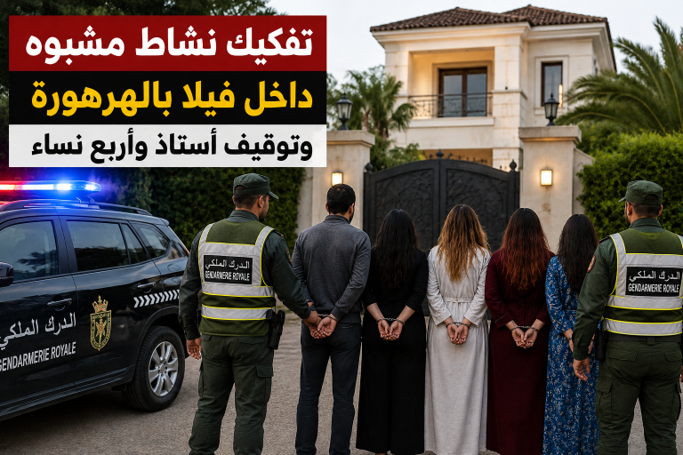 تفكيك نشاط مشبوه داخل فيلا وتوقيف أستاذ وأربع نساء